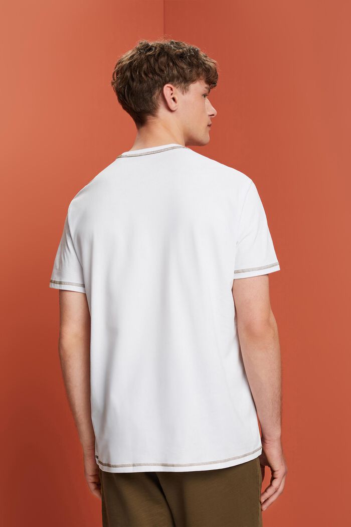 Jersey T-shirt met contrasterende zomen, WHITE, detail image number 3