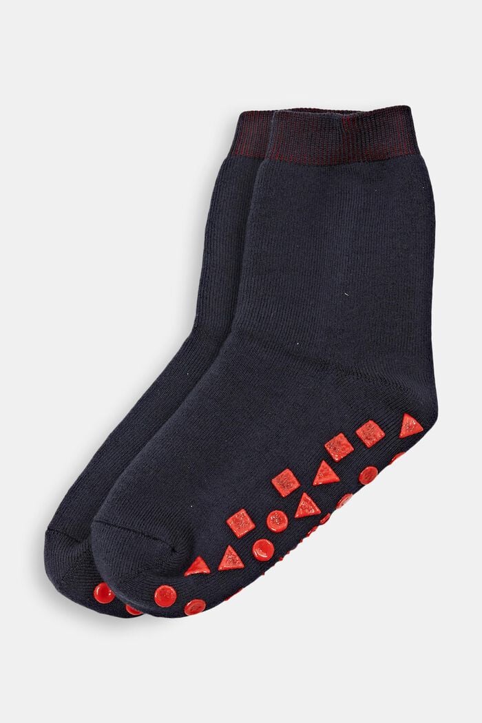 Stroeve sokken van een mix met biologisch katoen, MARINE, detail image number 0