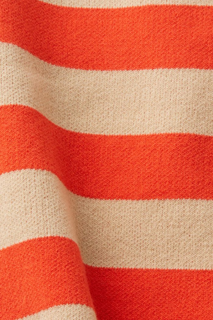 Gebreide trui met gemengde strepen en rolkraag, SAND, detail image number 5