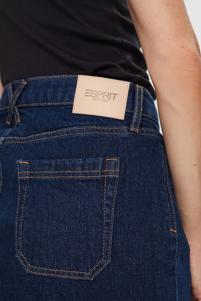 Gerecycled: jeans minirok, BLUE DARK WASHED, detail image number 4
