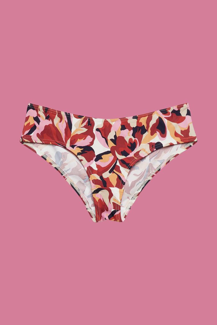 Hipster-bikinibroekje met bloemenmotief, DARK RED, detail image number 4