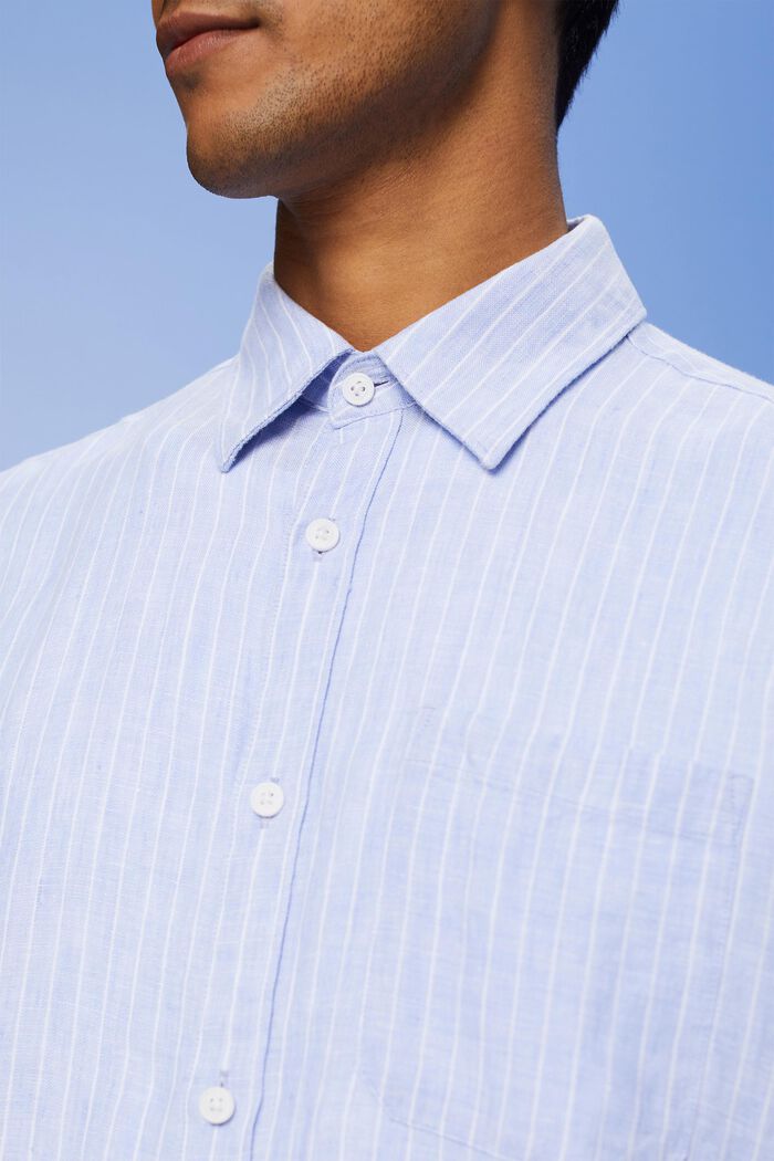 Gestreept shirt, 100% linnen, LIGHT BLUE LAVENDER, detail image number 2