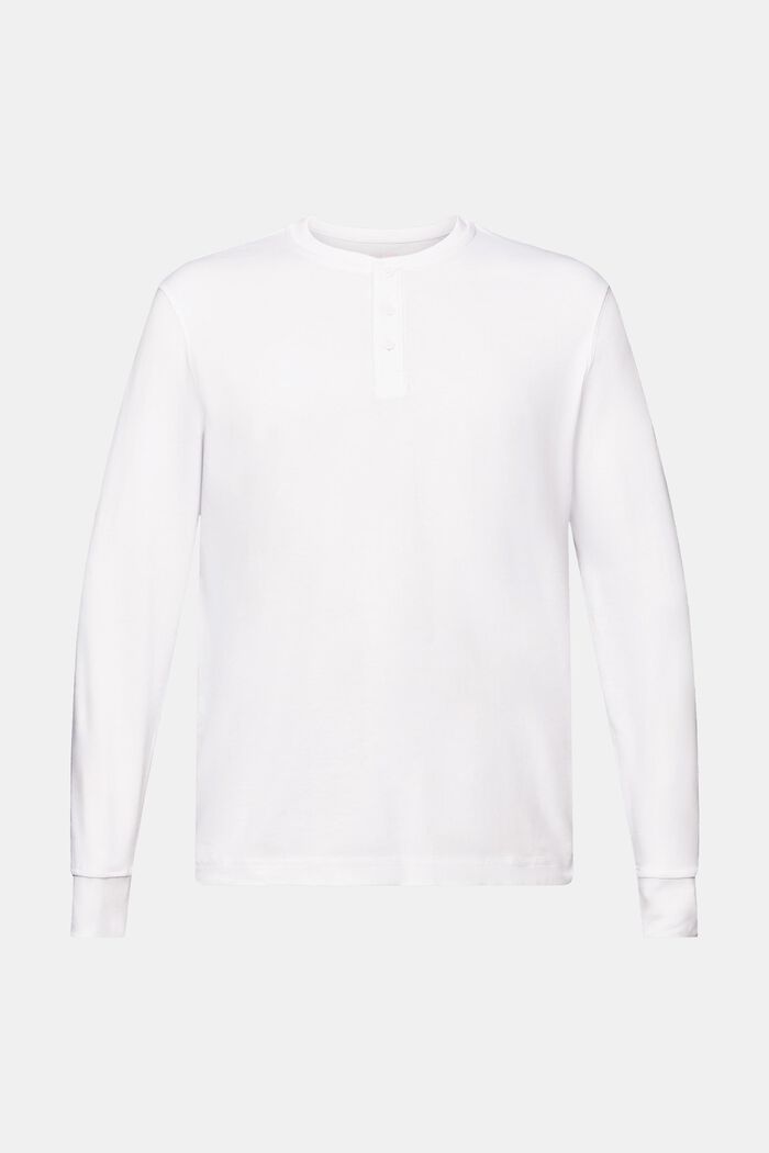 Jersey henly top, WHITE, detail image number 6
