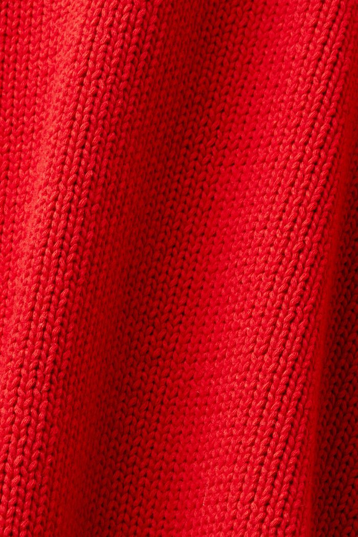 Grofgebreide trui met logo, DARK RED, detail image number 6