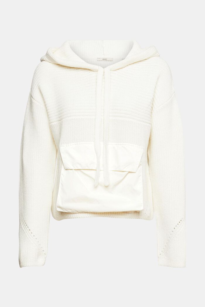 Gebreide hoodie, OFF WHITE, detail image number 5