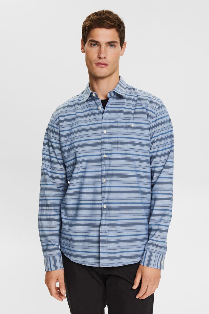 Met linnen: overhemd met strepen, BLUE, detail image number 0