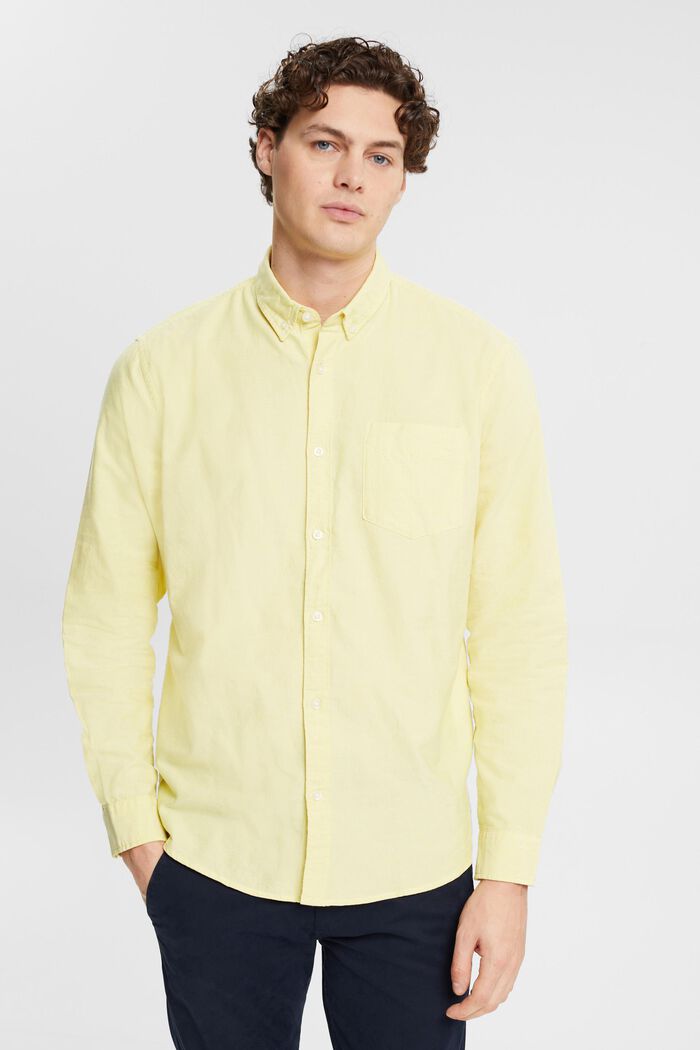 Overhemd met buttondownkraag, BRIGHT YELLOW, detail image number 0