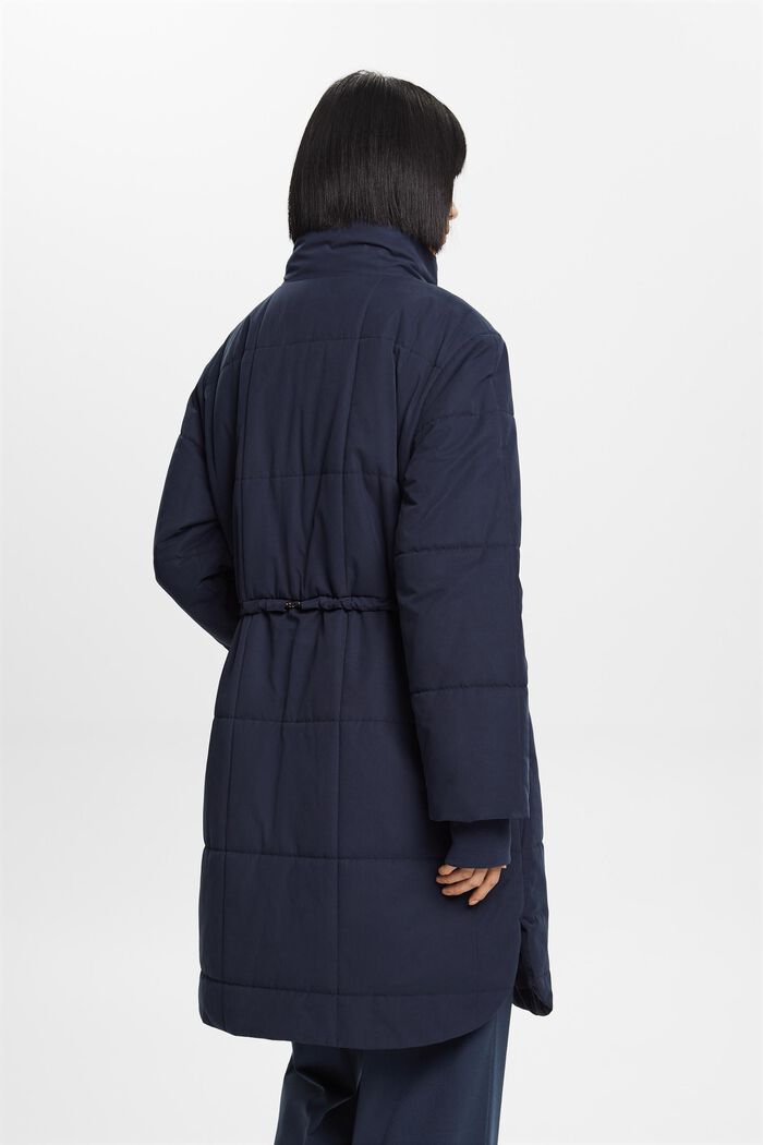 Gerecycled: gewatteerde mantel met voering van fleece, NAVY, detail image number 4