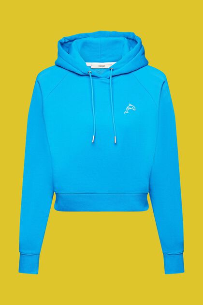 Cropped hoodie met dolfijnenlogo