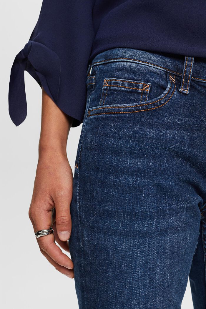 Bootcut jeans met middelhoge taille, BLUE DARK WASHED, detail image number 2