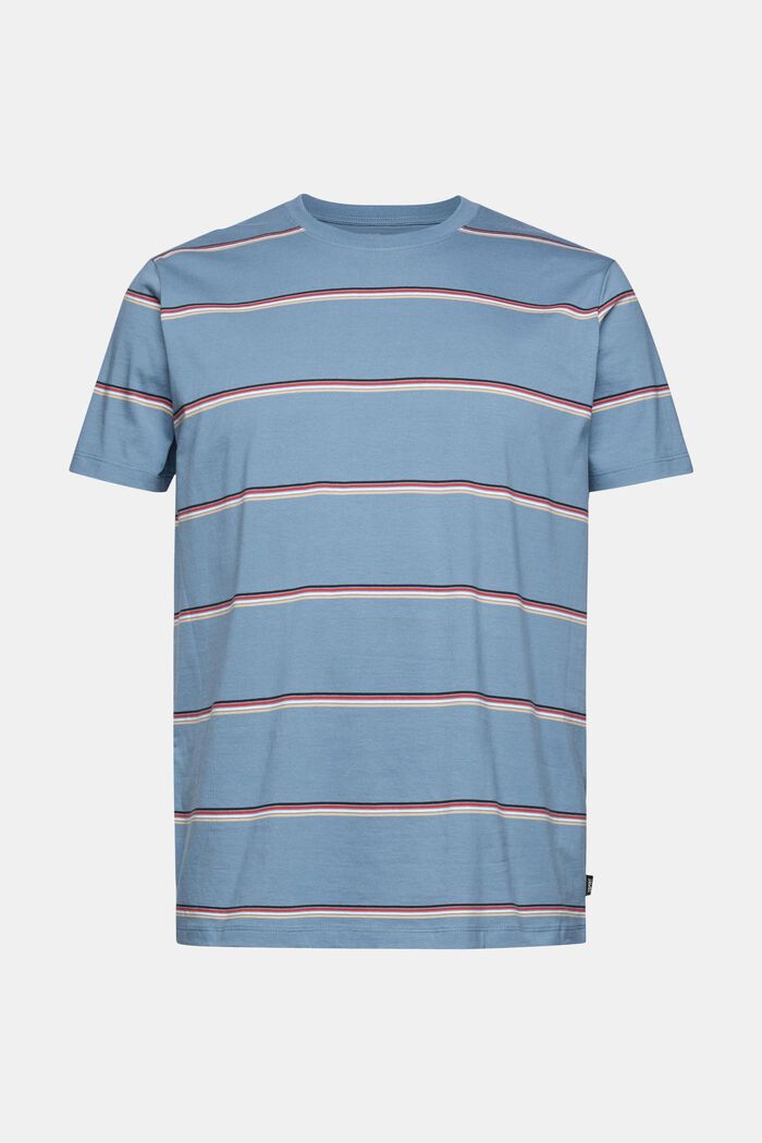 Jersey T-shirt met streepmotief, BLUE, overview