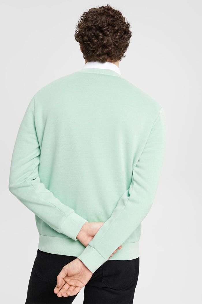 Effen sweatshirt met regular fit, LIGHT AQUA GREEN, detail image number 3