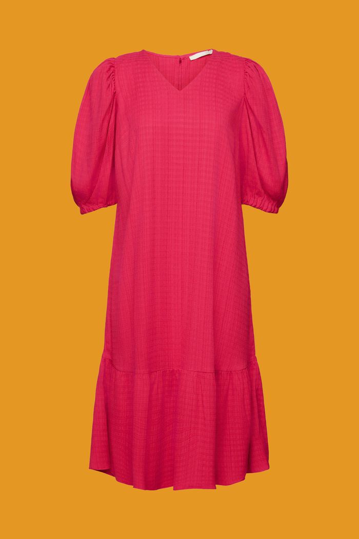Gestructureerde midi-jurk, DARK PINK, detail image number 7