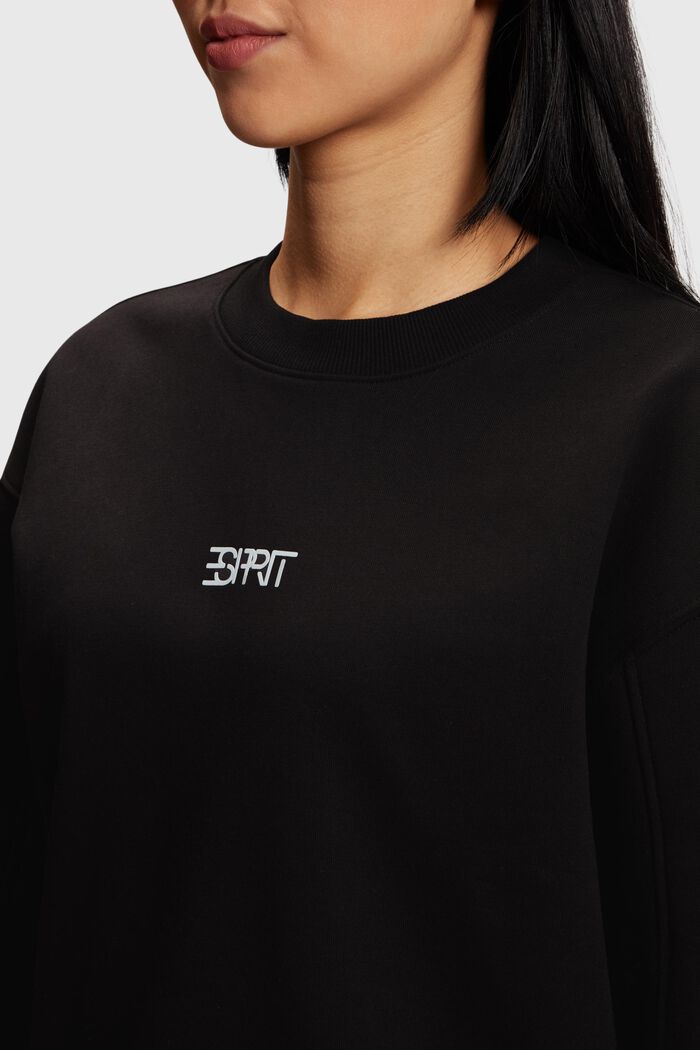 Oversized sweatshirt met logoprint, BLACK, detail image number 2