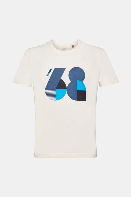 Jersey T-shirt met print, 100% katoen