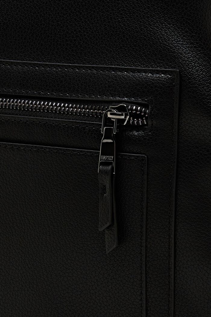 Hobo bag van imitatieleer, BLACK, detail image number 1