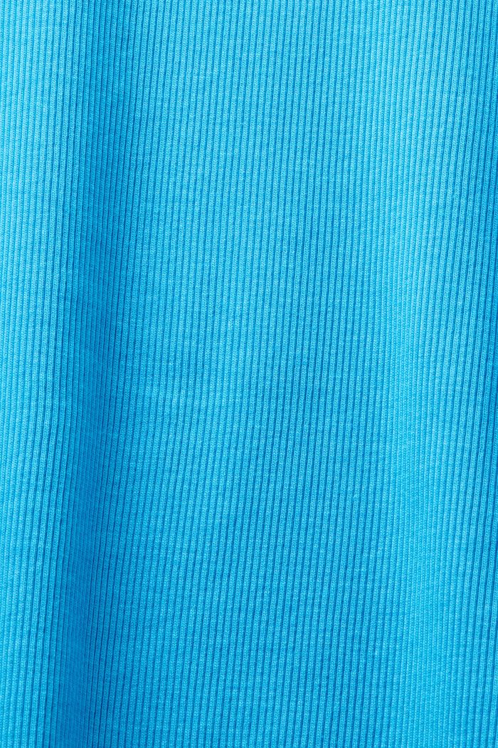 Geribde top met ronde hals, BLUE, detail image number 5