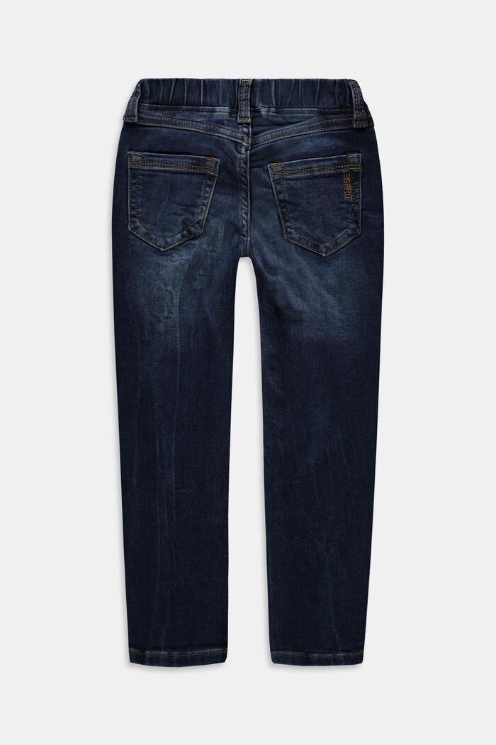 Jeans met elastische band, BLUE DARK WASHED, detail image number 1
