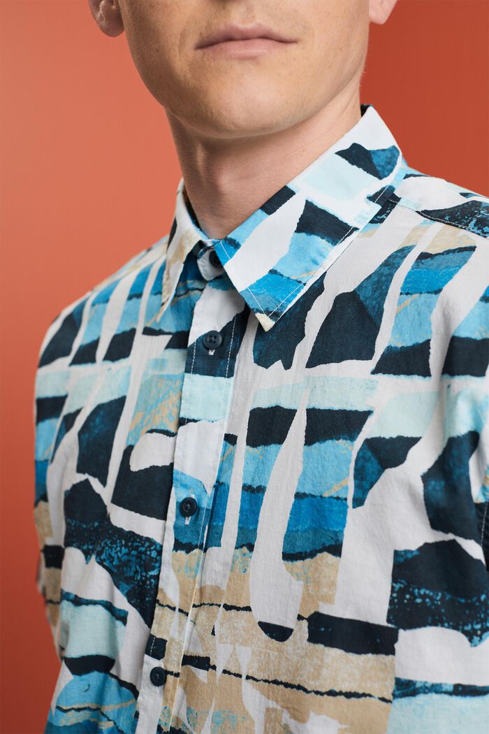 Overhemd met korte mouwen en motief, 100% katoen, WHITE, detail image number 2