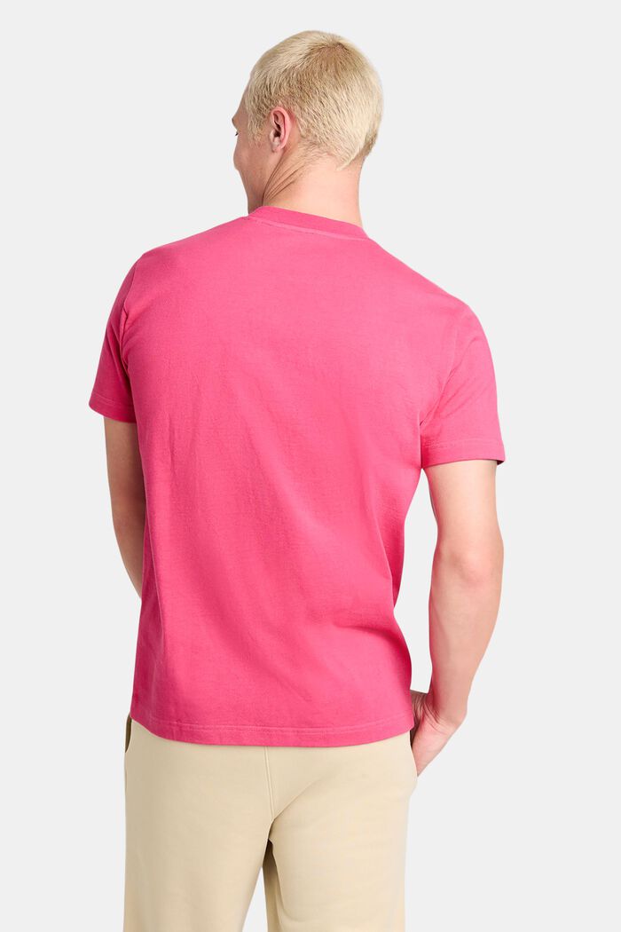 Uniseks T-shirt van katoen-jersey met logo, PINK FUCHSIA, detail image number 3