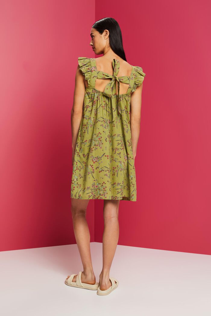 Mini-jurk met print, 100% katoen, PISTACHIO GREEN, detail image number 3