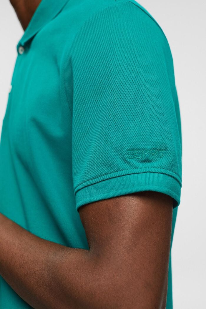 Slim fit-poloshirt, EMERALD GREEN, detail image number 4