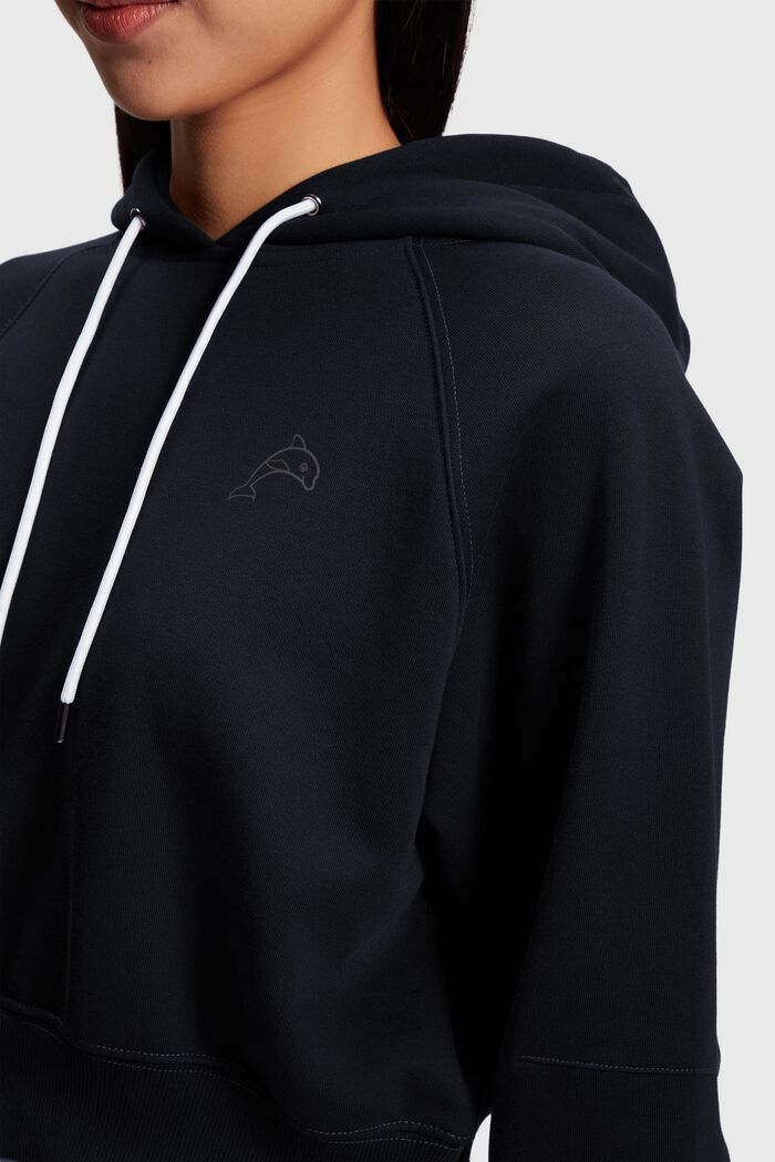 Cropped hoodie Color Dolphin, BLACK, detail image number 2