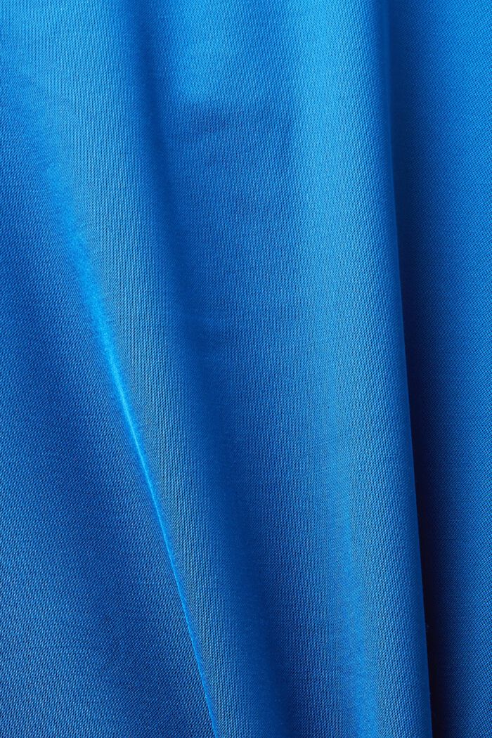 Gedrapeerde satijnen blouse met peplum, BRIGHT BLUE, detail image number 5