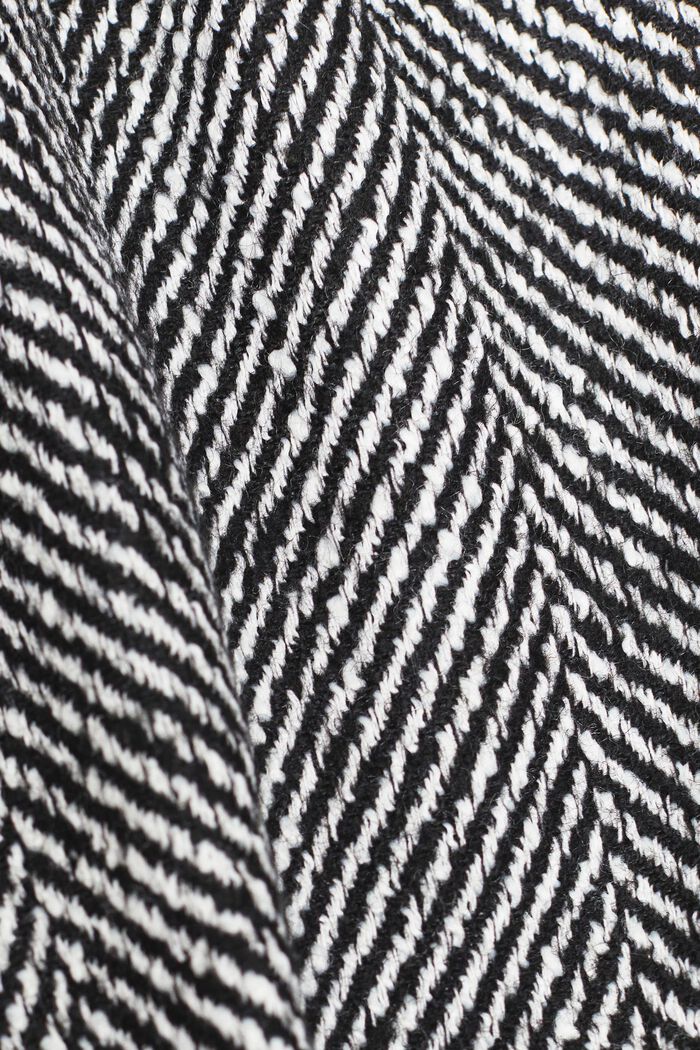 Mantel van een wolmix met visgraatmotief, BLACK, detail image number 3