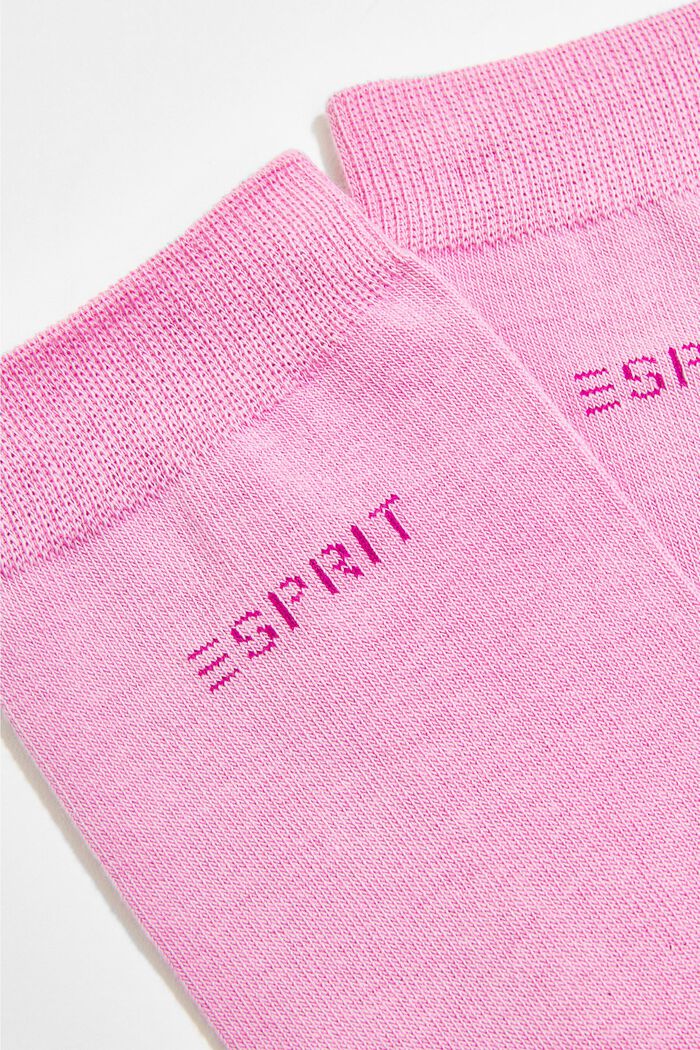 Set van twee paar sokken met logo, mix met biologisch katoen, ORCHID, detail image number 1