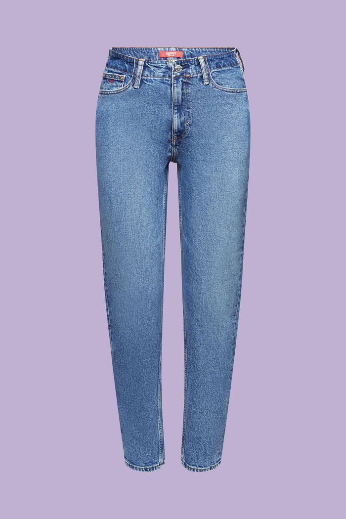 Klassieke jeans in retrolook met middelhoge taille, BLUE LIGHT WASHED, detail image number 6