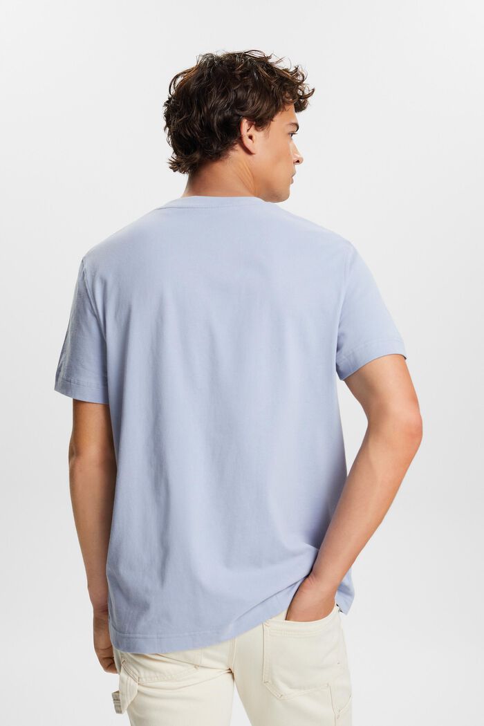 T-shirt van katoen-jersey met ronde hals, LIGHT BLUE LAVENDER, detail image number 4