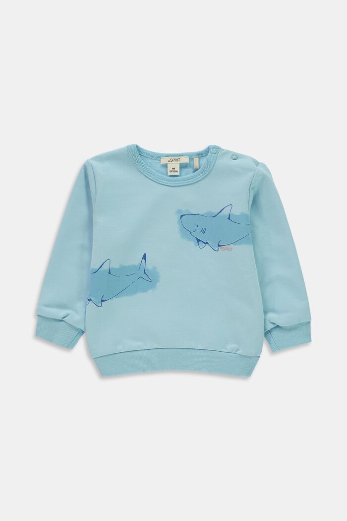 Sweatshirt met print, organic cotton, TEAL BLUE, detail image number 0