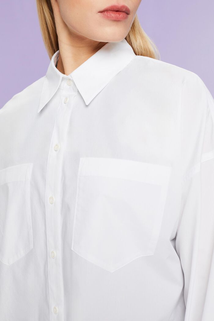 Overhemd van katoen-popeline met knoopsluiting, WHITE, detail image number 3