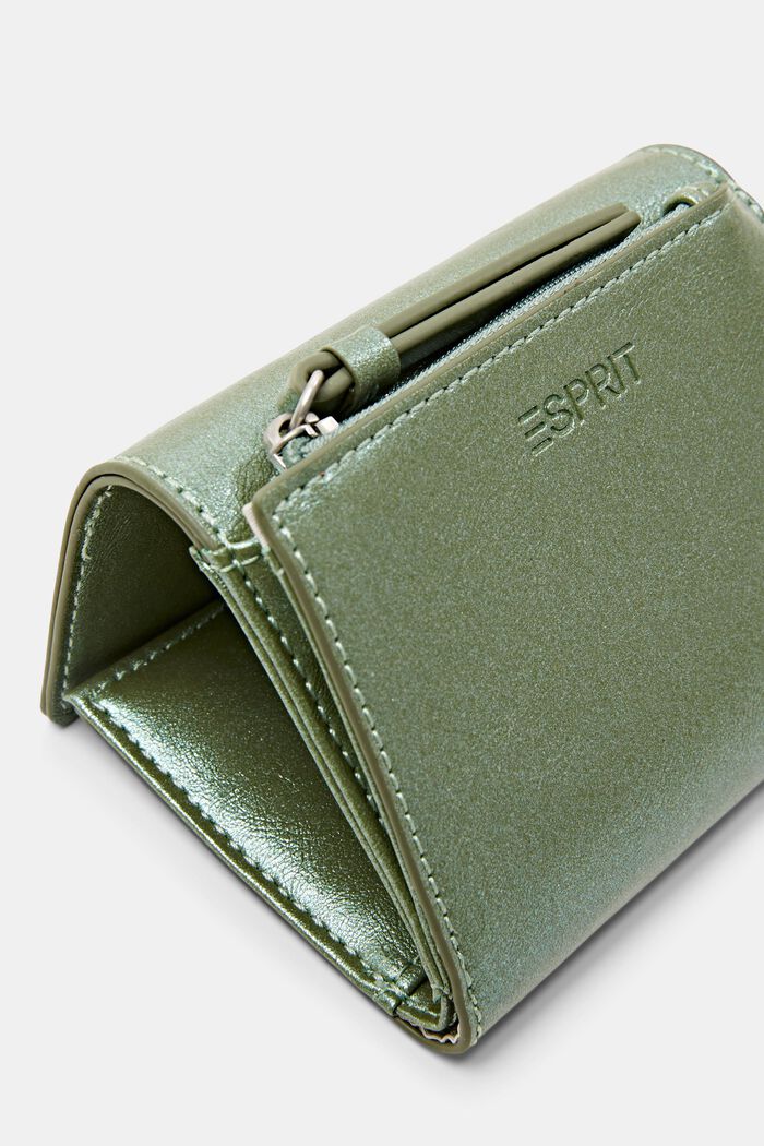 Glanzende portemonnee met omslag, LIGHT AQUA GREEN, detail image number 1