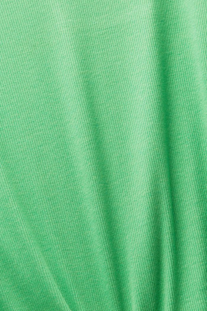 Geribd T-shirt met V-hals, CITRUS GREEN, detail image number 5