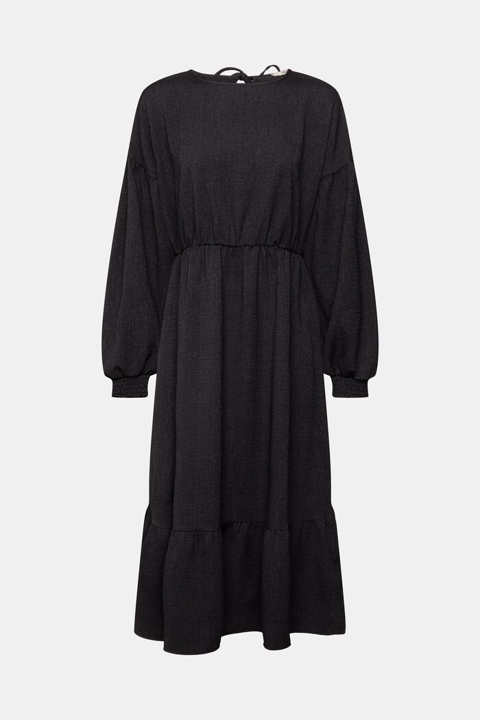 Midi-jurk met volants, LENZING™ ECOVERO™, BLACK, detail image number 6