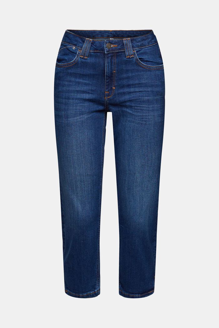 Jeans met caprilengte, BLUE DARK WASHED, detail image number 6