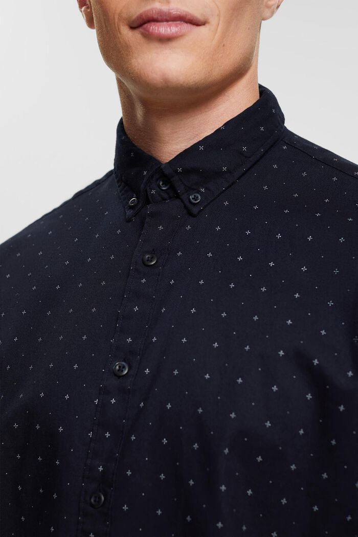 Overhemd met buttondownkraag en kleine print, NAVY, detail image number 2