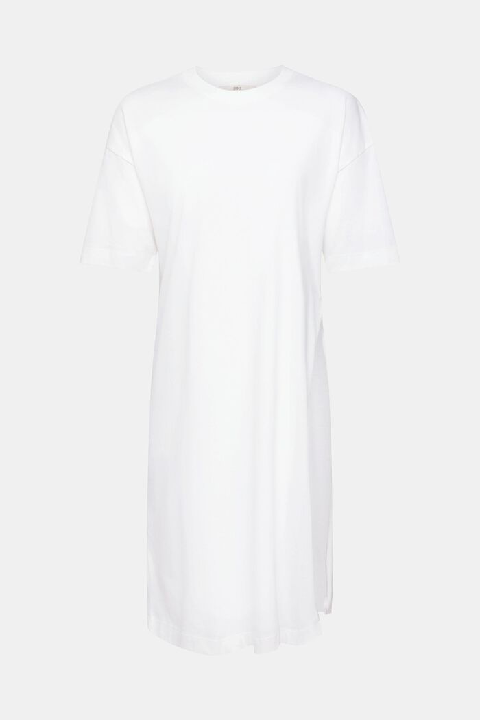 Lang T-shirt met zijsplit, OFF WHITE, detail image number 6