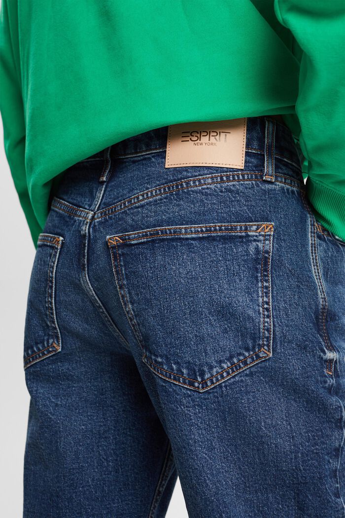 Mid rise regular tapered jeans, BLUE DARK WASHED, detail image number 1