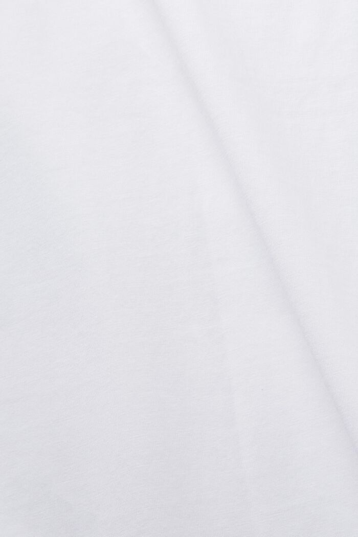 T-shirt met ronde hals en print, 100% katoen, WHITE, detail image number 4