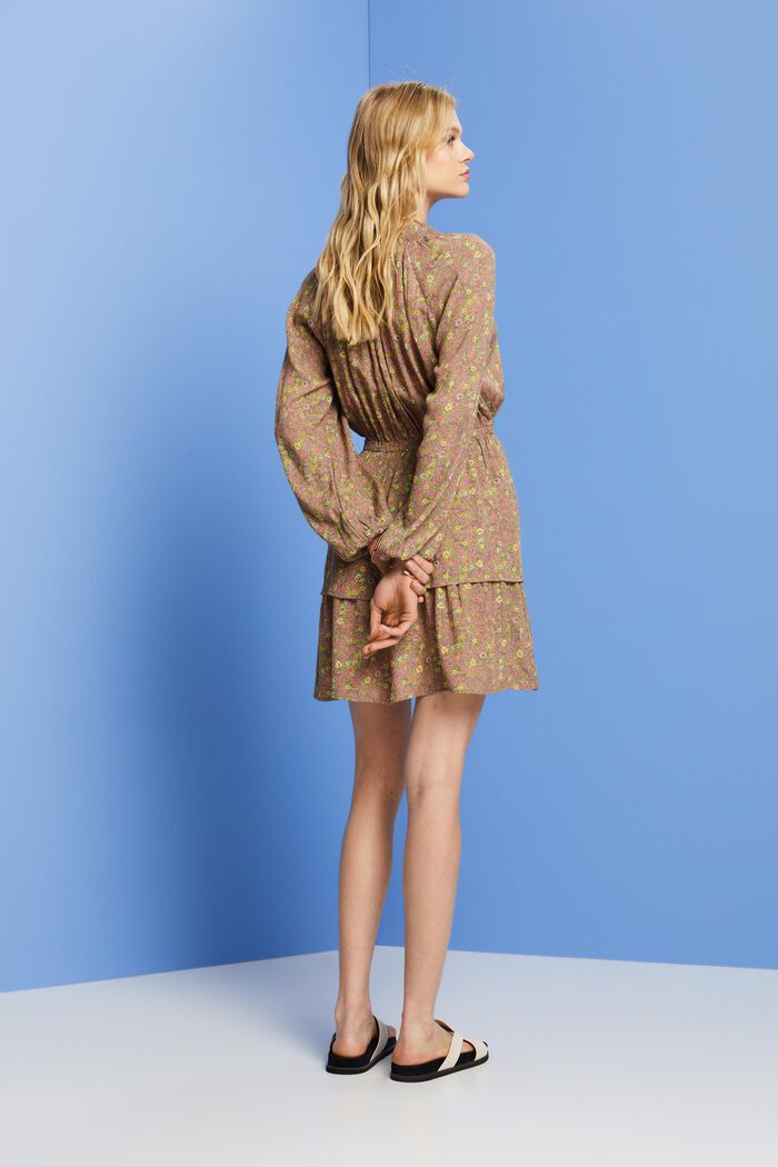 Gelaagde mini-jurk met print, CITRUS GREEN, detail image number 3