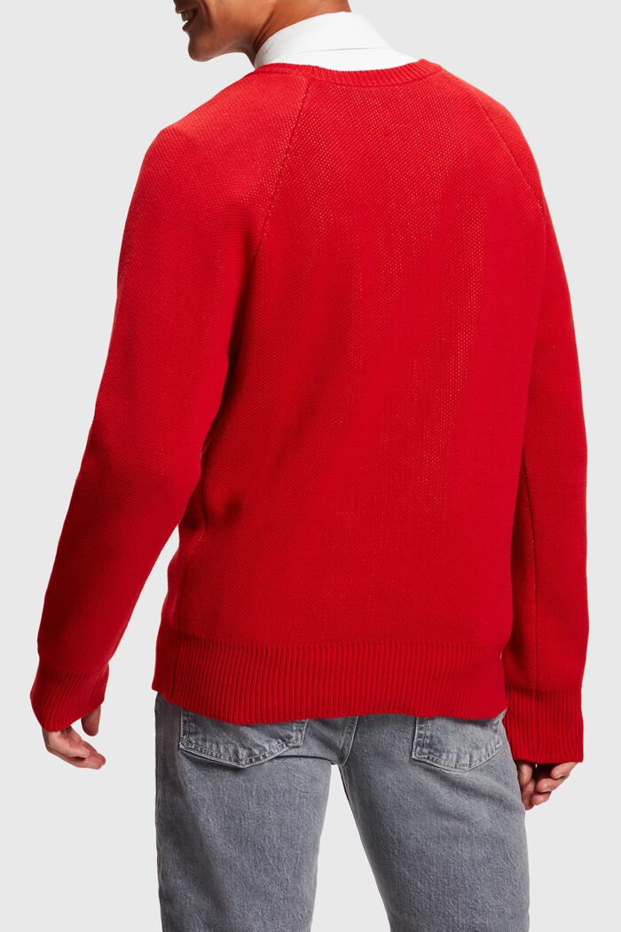 Uniseks gebreide trui, RED, detail image number 3