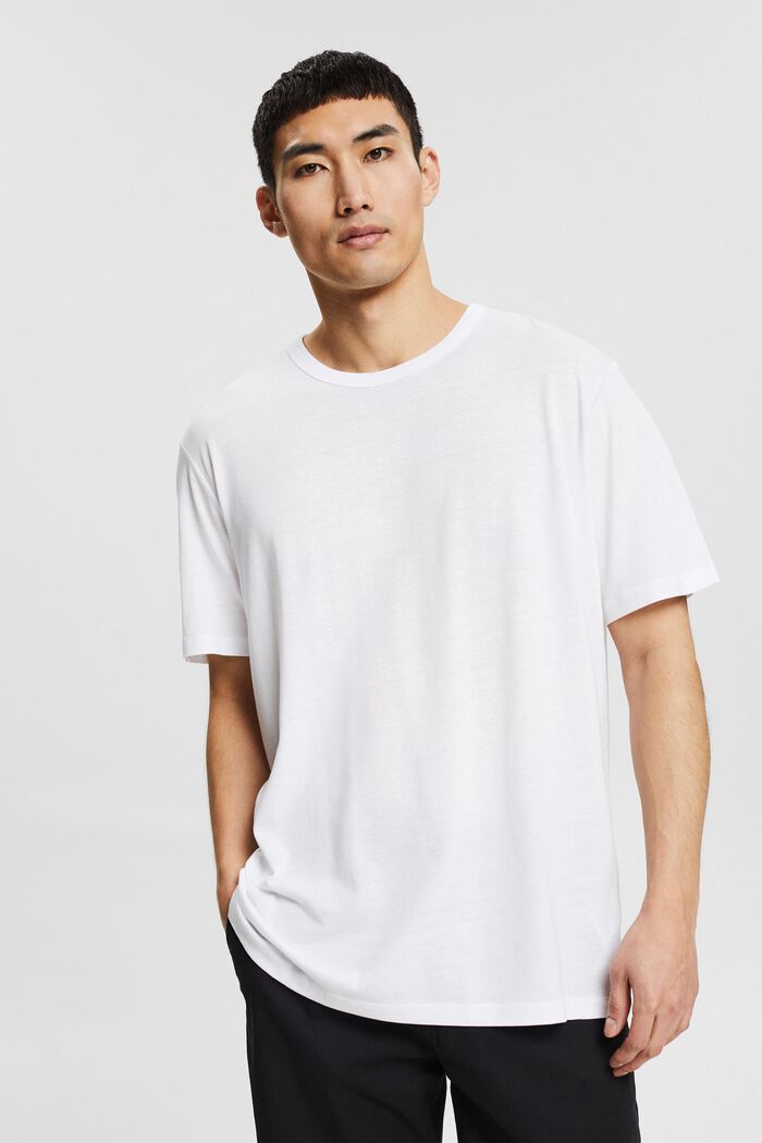 Met TENCEL™: oversized T-shirt, WHITE, overview