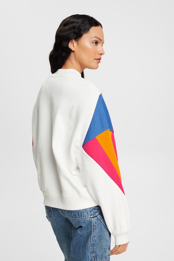 Sweatshirt met colour block en logoprint, OFF WHITE, detail image number 3