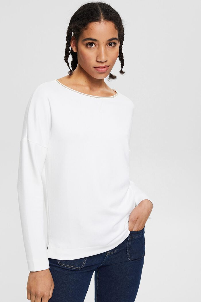 Sweatshirt met metallic effect, WHITE, detail image number 0