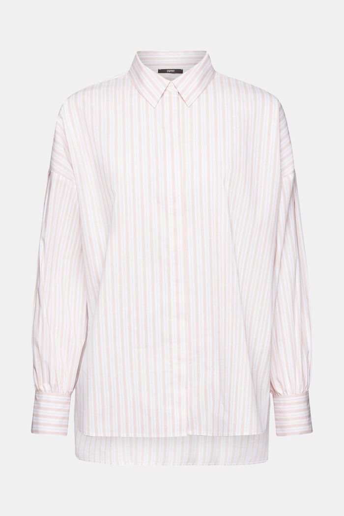 Gestreepte, oversized blouse met langer achterpand, WHITE, detail image number 7