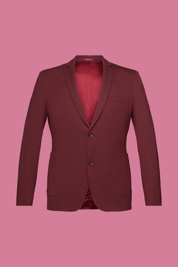 Single-breasted colbert van piqué-jersey, BORDEAUX RED, detail image number 5