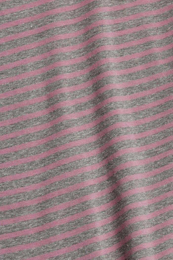 Gestreepte trui van een mix met biologisch katoen, MAUVE, detail image number 4
